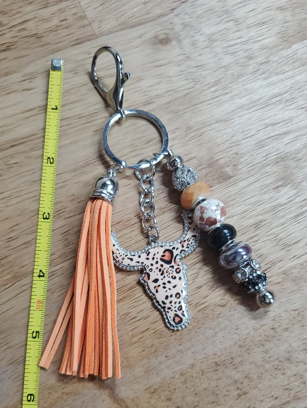 Western Style Orange And Brown Keychain